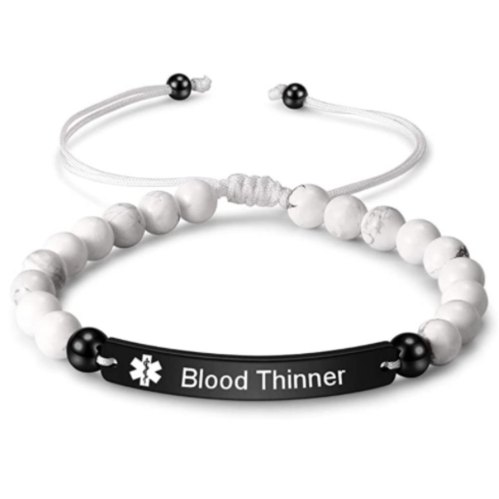 Blood Thinner Medical Alert Bracelet Stone
